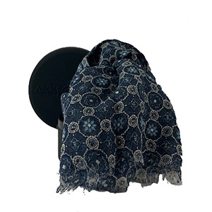 Sciarpa DIS. CRAVATTA 01 BLU <br/> 100% LINO